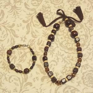 Bead Choker & Bracelet set
